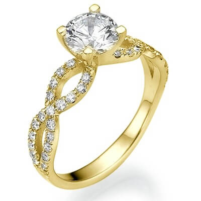Slalum engagement ring diamonds encrusted