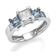 Picture of Two aquamarine side stones engagement ring