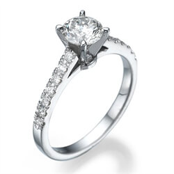 Picture of Solid cathedral delicate engagement ring 