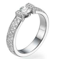 Like tension engagement ring diamond encrusted