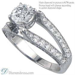 Picture of Split band engagement ring with round diamonds