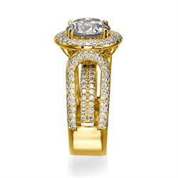 Foto Anillo de compromiso, de diamantes adaptado a su diamante, laterales de 1,90 quilates de