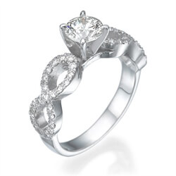Foto El conjunto Infinity Engagement ring micro Pave de