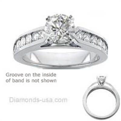  Engagement ring, 0.50 cts side diamonds,
