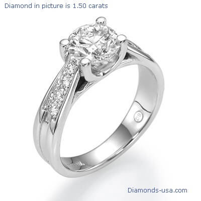 Cathedral engagement ring  for larger centers