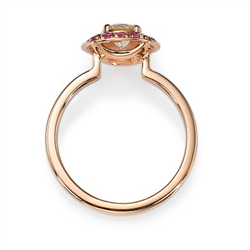 Picture of Rose Gold With Pink Sapphires Halo engagement ring