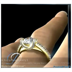 Foto Anillo de compromiso de diamantes de estilo "CrissCross" (entrecruzado) de
