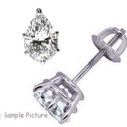 Picture of Pear Shaped Diamond Earring Studs