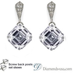 Foto Stud and drop Asscher diamond earrings, settings de