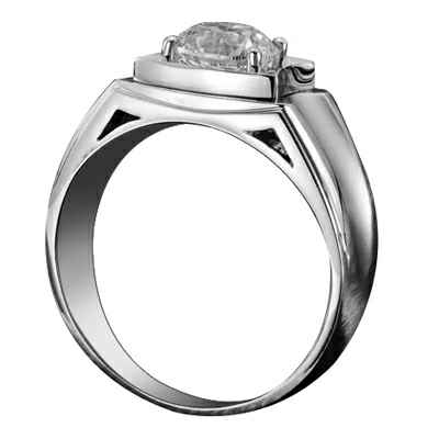 Mens Engagement Ring set with 2 carat 