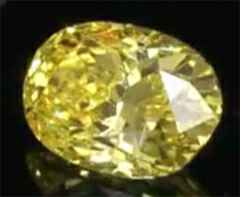 Picture of 1 Carats, Oval Diamond with Very Good Cut, Fancy Vivid Yellow Color, VS1 Clarity and Certified By CGL