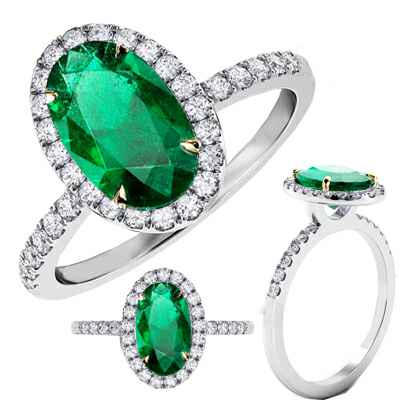 1.45 carat Oval, Natural bright Green Emerald