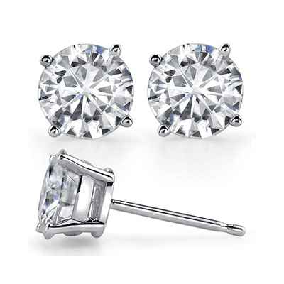 Round  diamond stud earrings.
