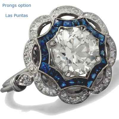 Art Deco ring Halo diamond engagement ring