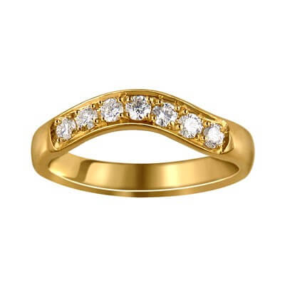 Curved Wedding ring, 0.33 carat diamonds