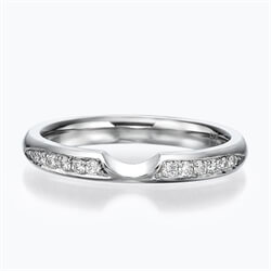 Picture of Notched -Wedding or anniversary ring with side diamonds
