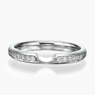 Notched -Wedding or anniversary ring with side diamonds