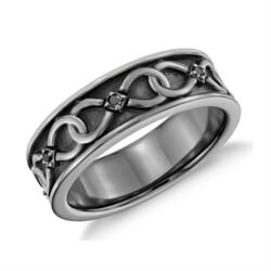 Picture of 7 mm Men wedding or anniversary ring with black Rhodium 