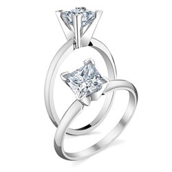 Picture of Princess solitaire engagement ring settings