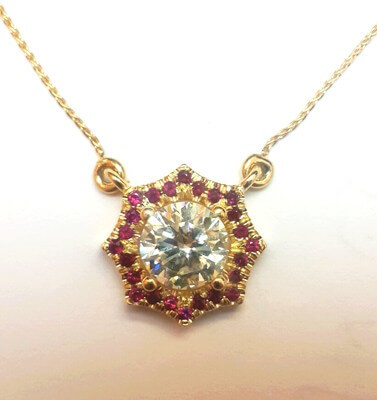 Halo Red Rubies pendant-The Sun