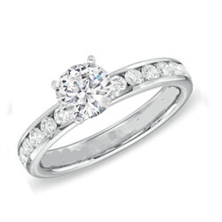 Picture of  0.75 carat channel set side diamonds engagement ring 