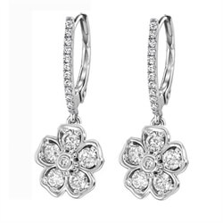 Picture of 0.62 Carat Heart designers French locked wire earrings,