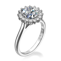 Picture of Vintage style Halo ring head engagement ring