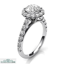Picture of Designers,Vintage Halo 1/2 Ct side diamonds engagement ring