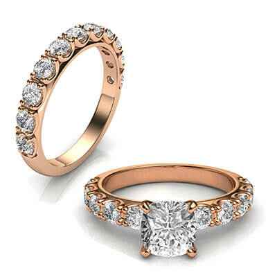 1.45 carat side stones bridal rings set