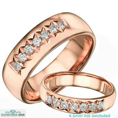 1/3 carat 7 mm 7 diamonds wedding band