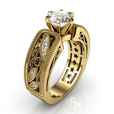 Exclusive Vintage designers Engagement ring