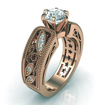 Exclusive Vintage designers Engagement ring