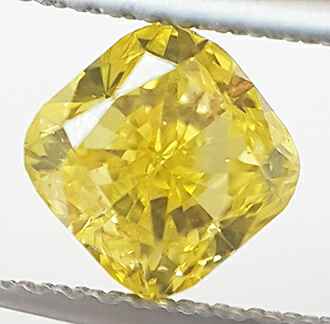 1.14 Carats, Cushion Diamond with Good To Very Good Cut, Fancy Yellow Color, SI1 Clarity and Certified By EGS/EGL