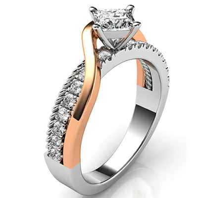 Bespoke custom engagement ring with 0.27 carat side diamonds