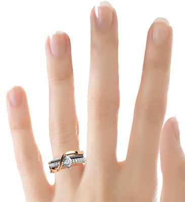 Bespoke custom engagement ring with 0.27 carat side diamonds