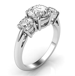 Picture of Three  diamonds ring, fixed sides 0.46 Cts TW