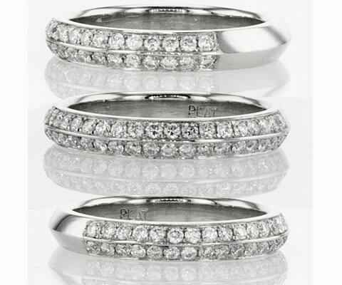 3mm Knife Edge wedding ring with diamonds