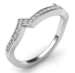 Picture of Matching wedding band with 0.18ctw sides for Bowtie engagement ring