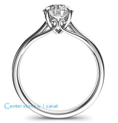 Foto Buddies delicada configuración de anillo de compromiso de solitario de catedral de
