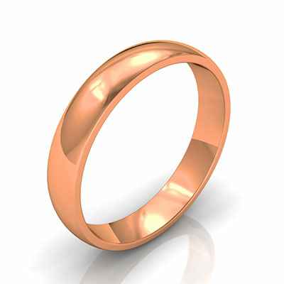 4mm low dome wedding band, comfort fit