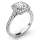 Foto Halo de diamante delicado cojín para el anillo de compromiso cojín de