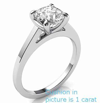 Delicate solitaire engagement ring for Rounds Cushions and Princess diamonds