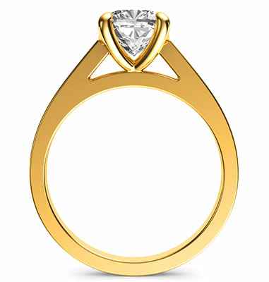 Delicate solitaire engagement ring for Rounds Cushions and Princess diamonds
