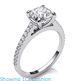 Picture of Delicate engagement ring for Cushions and Princess, with side diamonds