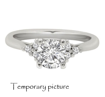 Engagement ring with 6 small side diamonds, for all center diamond sahpes and sizes