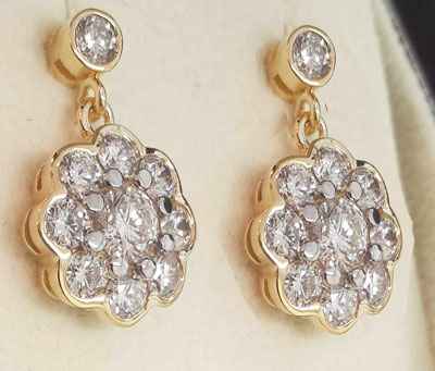 2.71  carat diamond Vintage style earrings
