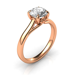 Foto Anillo de compromiso de oro rosa delicado de Buddies de