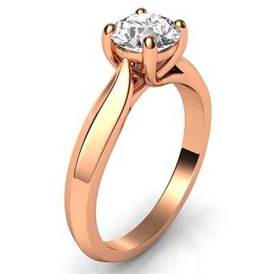 Rose gold knife edge Solitaire engagement ring