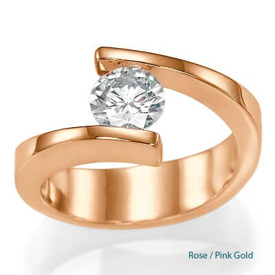Contemporary Tension Rose Gold engagement ring