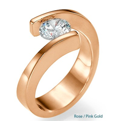 Picture of Contemporary Tension Rose Gold engagement ring